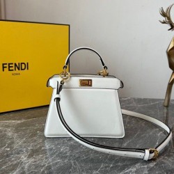 Replica Peekaboo ISeeU Petite Bag Nappa Leather White