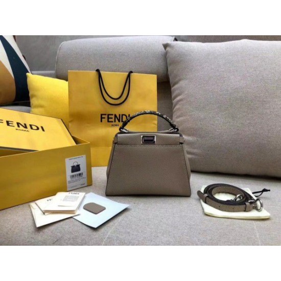 Replica Peekaboo Mini Selleria Bag with Python Leather Handle Grey Fake Peekaboo Mini Selleria Bag with Python Leather Handle Grey Replica