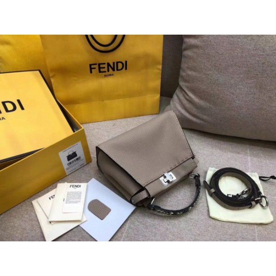 Replica Peekaboo Mini Selleria Bag with Python Leather Handle Grey Fake Peekaboo Mini Selleria Bag with Python Leather Handle Grey Replica