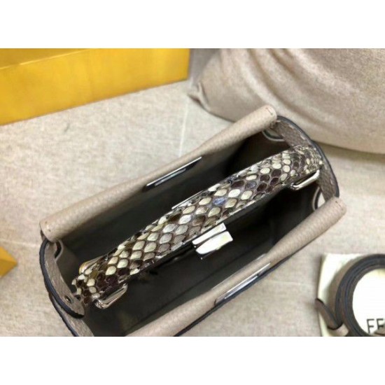 Replica Peekaboo Mini Selleria Bag with Python Leather Handle Grey Fake Peekaboo Mini Selleria Bag with Python Leather Handle Grey Replica