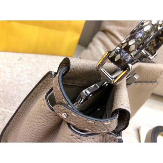 Replica Peekaboo Mini Selleria Bag with Python Leather Handle Grey Fake Peekaboo Mini Selleria Bag with Python Leather Handle Grey Replica
