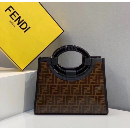 Replica Small Runaway Shopper Bag Glazed Fabric Brown