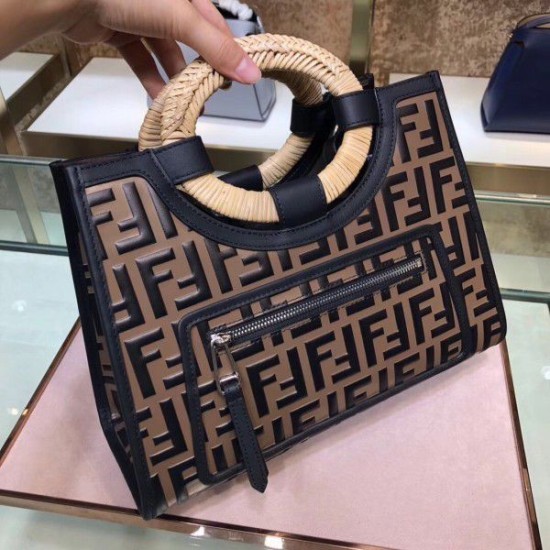 Replica FF Logo Runaway Shopper Bag Brown