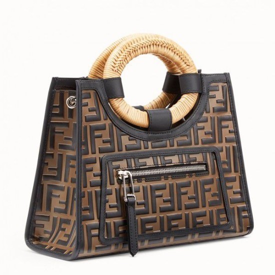 Replica FF Logo Runaway Shopper Bag Brown