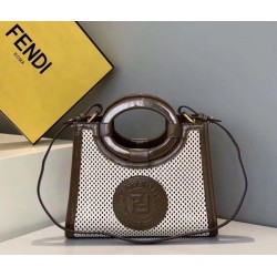 Replica Small Runaway Shopper Bag In White Perforated Calfskin