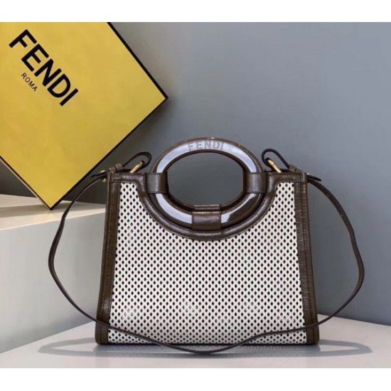 Replica Small Runaway Shopper Bag In White Perforated Calfskin