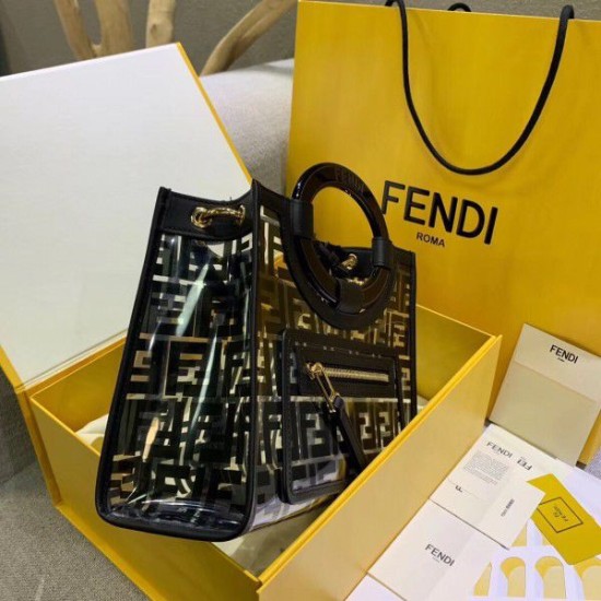 Replica Small PU Runaway Shopper Bag Black