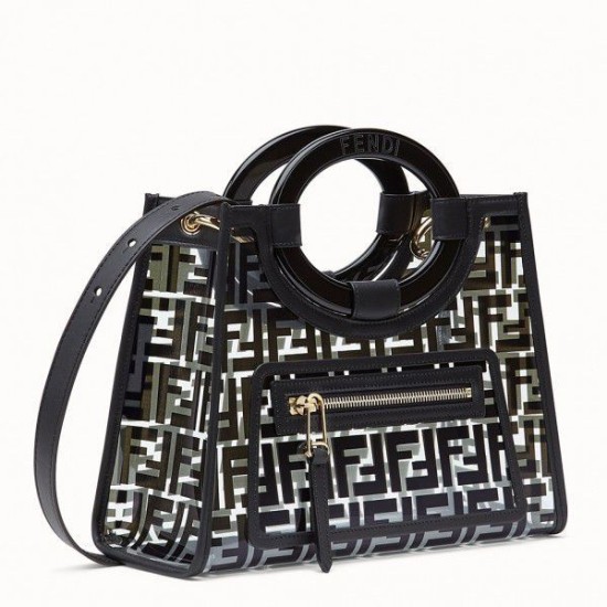 Replica Small PU Runaway Shopper Bag Black