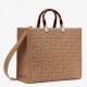 Fake Sunshine Medium Shopper FF Fabric Bag Beige Replica