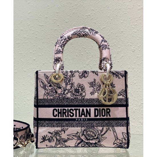 Replica Christian Dior Medium Lady D-Lite Bag Cream