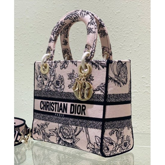 Replica Christian Dior Medium Lady D-Lite Bag Cream