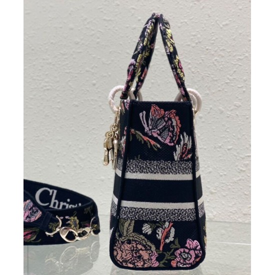 Replica Christian Dior Medium Lady D-Lite Bag Black Replica Christian Dior Medium Lady D-Lite Bag Black