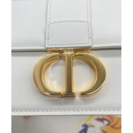 Fake Christian Dior 30 Montaigne East-West Bag With Chain Cream Replica
