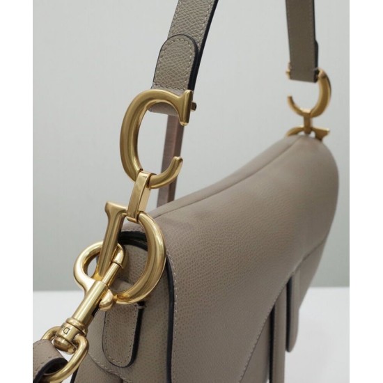 Replica Christian Dior Saddle Bag With Strap Apricot
