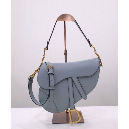 Fake Christian Dior Saddle Bag With Strap Dark Blue Replica