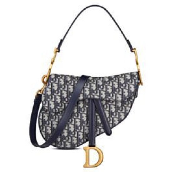 Replica Christian Dior Saddle Bag With Strap Dark Blue