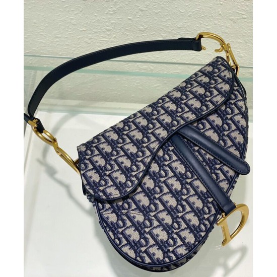 Replica Christian Dior Saddle Bag With Strap Dark Blue