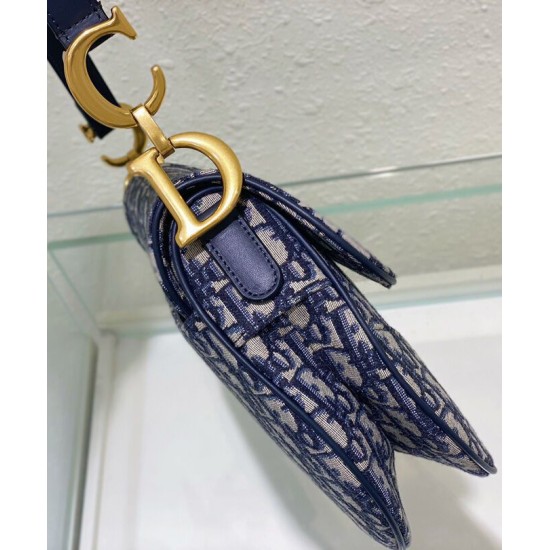 Replica Christian Dior Saddle Bag With Strap Dark Blue