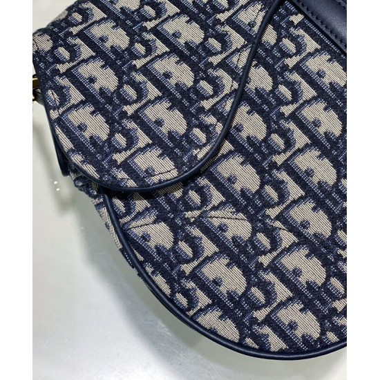 Replica Christian Dior Saddle Bag With Strap Dark Blue