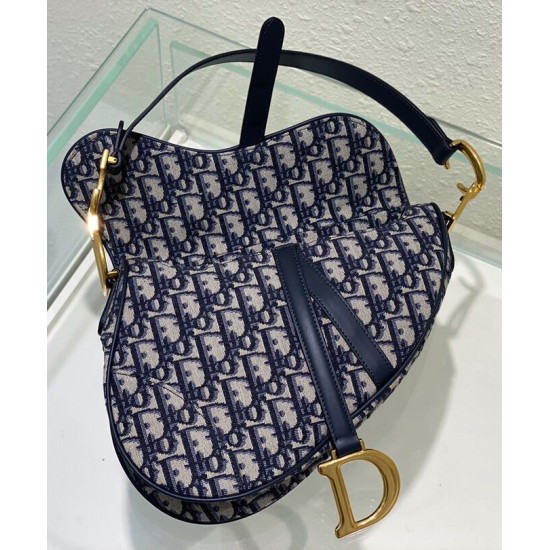 Replica Christian Dior Saddle Bag With Strap Dark Blue