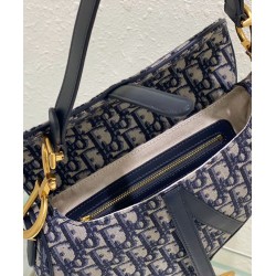 Replica Christian Dior Saddle Bag With Strap Dark Blue