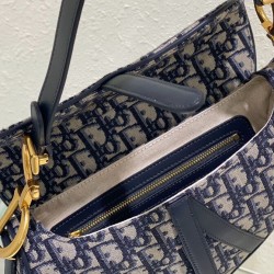 Replica Christian Dior Saddle Bag With Strap Dark Blue