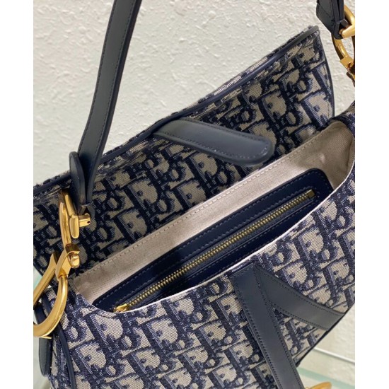 Replica Christian Dior Saddle Bag With Strap Dark Blue
