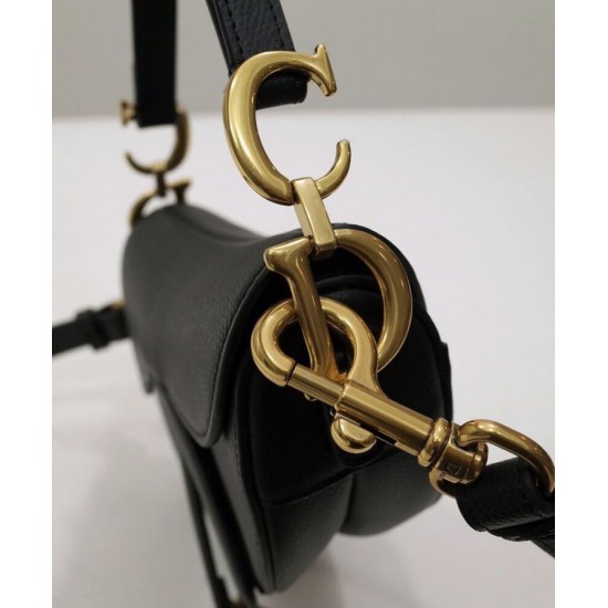 Fake Christian Dior Mini Saddle Bag With Strap Black Replica