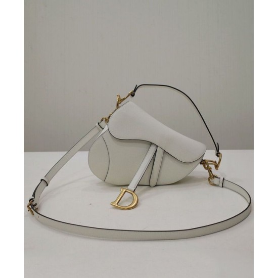 Replica Christian Dior Mini Saddle Bag With Strap White