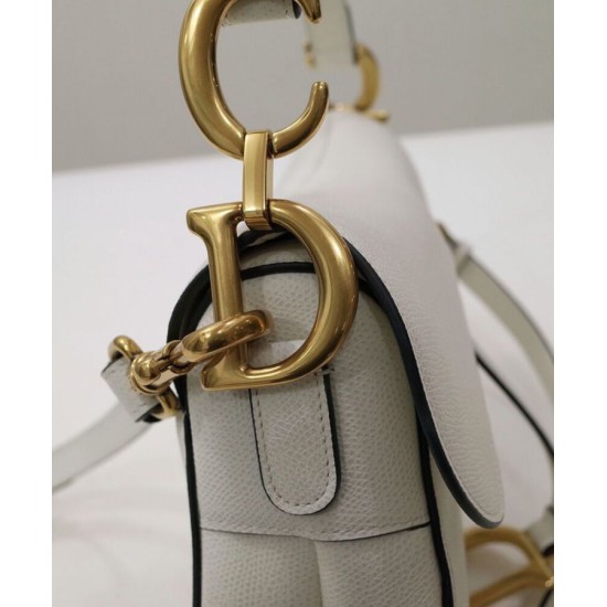 Replica Christian Dior Mini Saddle Bag With Strap White