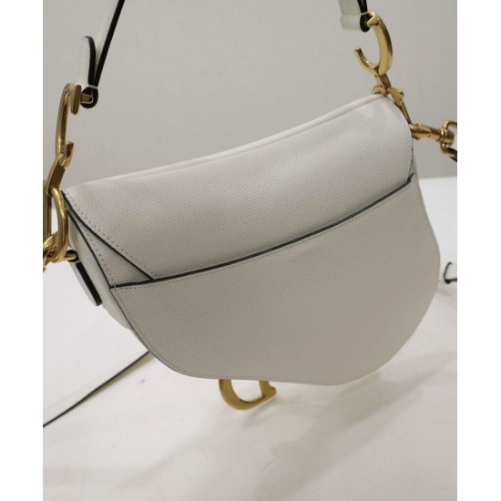 Replica Christian Dior Mini Saddle Bag With Strap White