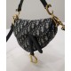 Fake Christian Dior Mini Saddle Bag With Strap Dark Blue Replica