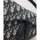 Fake Christian Dior Mini Saddle Bag With Strap Dark Blue Replica