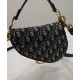 Fake Christian Dior Mini Saddle Bag With Strap Dark Blue Replica
