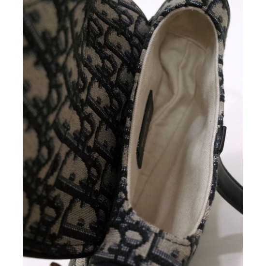 Fake Christian Dior Mini Saddle Bag With Strap Dark Blue Replica