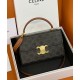 Fake Celine Box Triomphe In Triomphe Canvas And Calfskin Coffee Replica