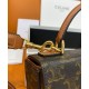 Fake Celine Box Triomphe In Triomphe Canvas And Calfskin Coffee Replica