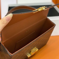 Replica Celine Box Triomphe In Triomphe Canvas And Calfskin Coffee Fake Celine Box Triomphe In Triomphe Canvas And Calfskin Coffee Replica