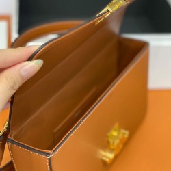 Replica Celine Box Triomphe In Natural Calfskin Coffee