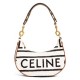 Replica Celine Medium Ava Strap Bag In Textile With Celine All-Over And Calfskin Cream