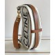 Replica Celine Medium Ava Strap Bag In Textile With Celine All-Over And Calfskin Cream