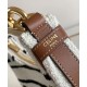Replica Celine Medium Ava Strap Bag In Textile With Celine All-Over And Calfskin Cream