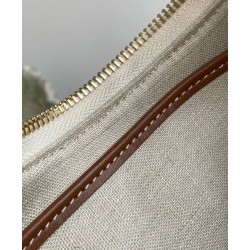 Replica Celine Medium Ava Strap Bag In Textile With Celine All-Over And Calfskin Cream