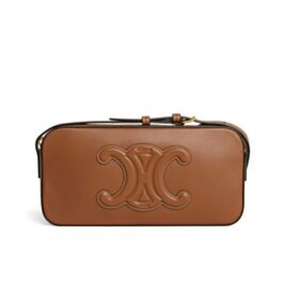 Fake Celine Camera Shoulder Bag Cuir Triomphe In Smooth Calfskin Coffee Replica