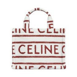 Fake Celine Small Cabas Thais In Textile With Celine All-Over Red Replica