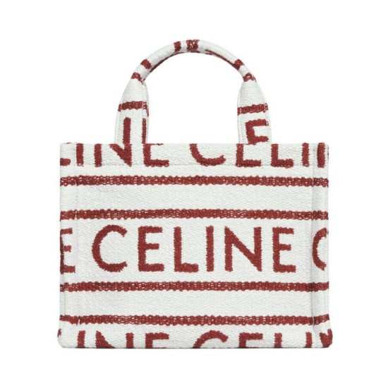 Fake Celine Small Cabas Thais In Textile With Celine All-Over Red Replica
