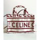Fake Celine Small Cabas Thais In Textile With Celine All-Over Red Replica
