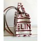 Fake Celine Small Cabas Thais In Textile With Celine All-Over Red Replica