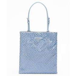Fake Prada Satin Handbag With Crystals 1BA253 Blue Replica