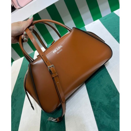 Replica Prada Medium Brushed Leather Prada Supernova Handbag 1BA365 Coffee